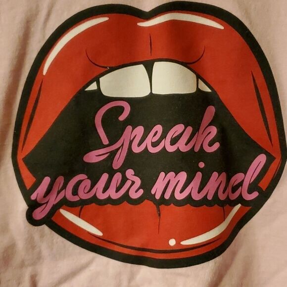 Lips Pink Crop Top - Picture 2 of 4